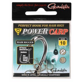 Gamakatsu Power Carp Hair Rigger Light Eye Haken Barbless 16