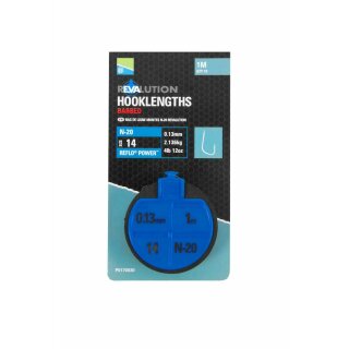 Preston Revalution Hooklengths N-20 Barbed Hook Gr.14/0,13mm