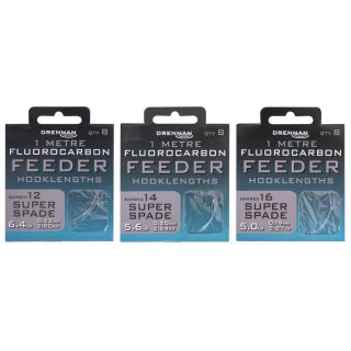 Drennan Fluorocarbon Feeder Hook Rig Super Spade Size 12 0,22mm