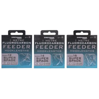 Drennan Fluorocarbon Feeder Hook Rig Super Spade Size 16 0,19mm