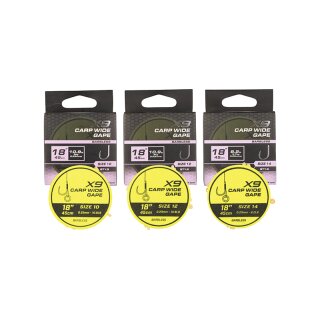 Matrix X9 X-Carp Wide Gape 45cm Banded Rigs