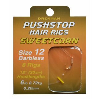 Drennan Sweetcorn Pushstop Hair Rigs - Size 8 (0,20mm)