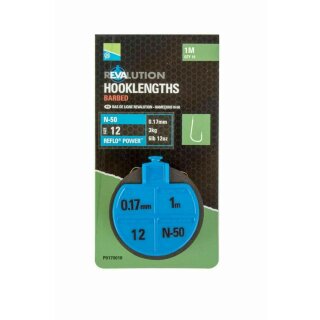 Preston Revalution Hooklengths N-50 Barbed Hook - Gr.10/0,17mm