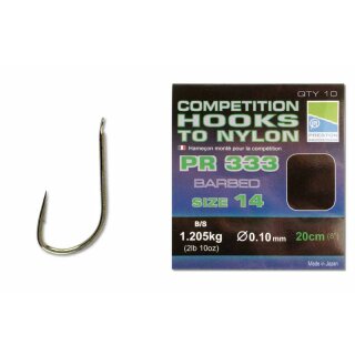 Preston PR 333 Competition Hooks To Nylon - Gr.22 Nylon 0,08mm