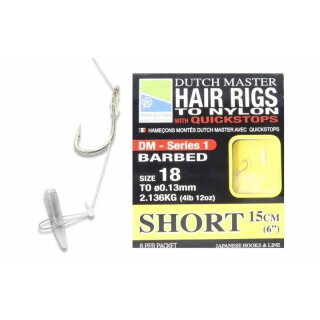 Preston Dutch Master Hair Rigs To Nylon Short - Gr.12 Nylon 0,17mm