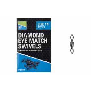 Preston Diamond Eye Match Swivels - Size 14